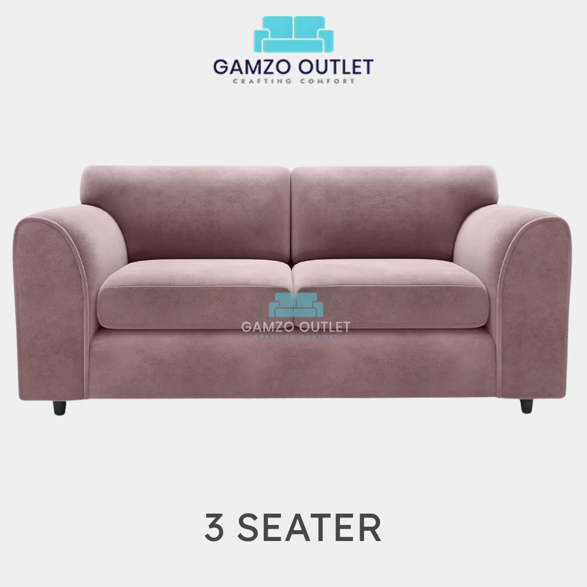 PLUSH FABRIC FULL BACK SOFA SET