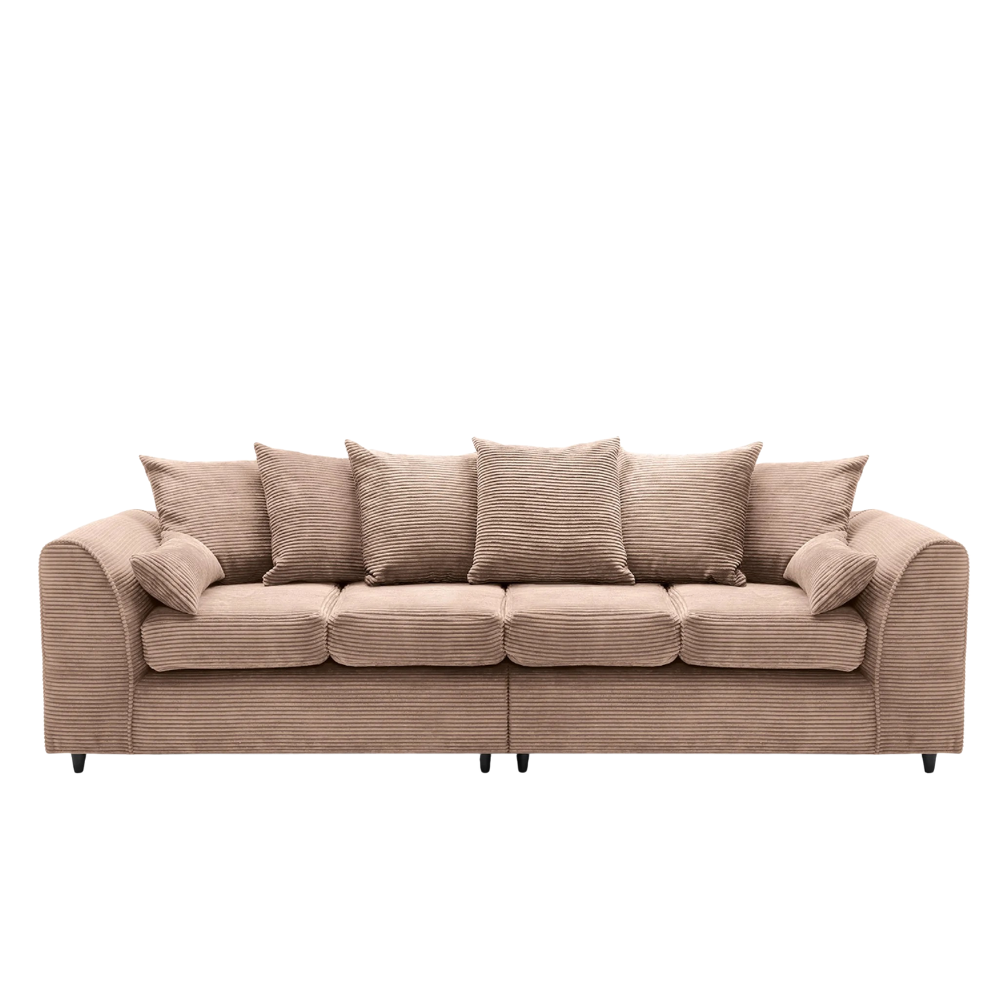 Jumbo Cord Fabric 4 Seater Scatter Back Sofa