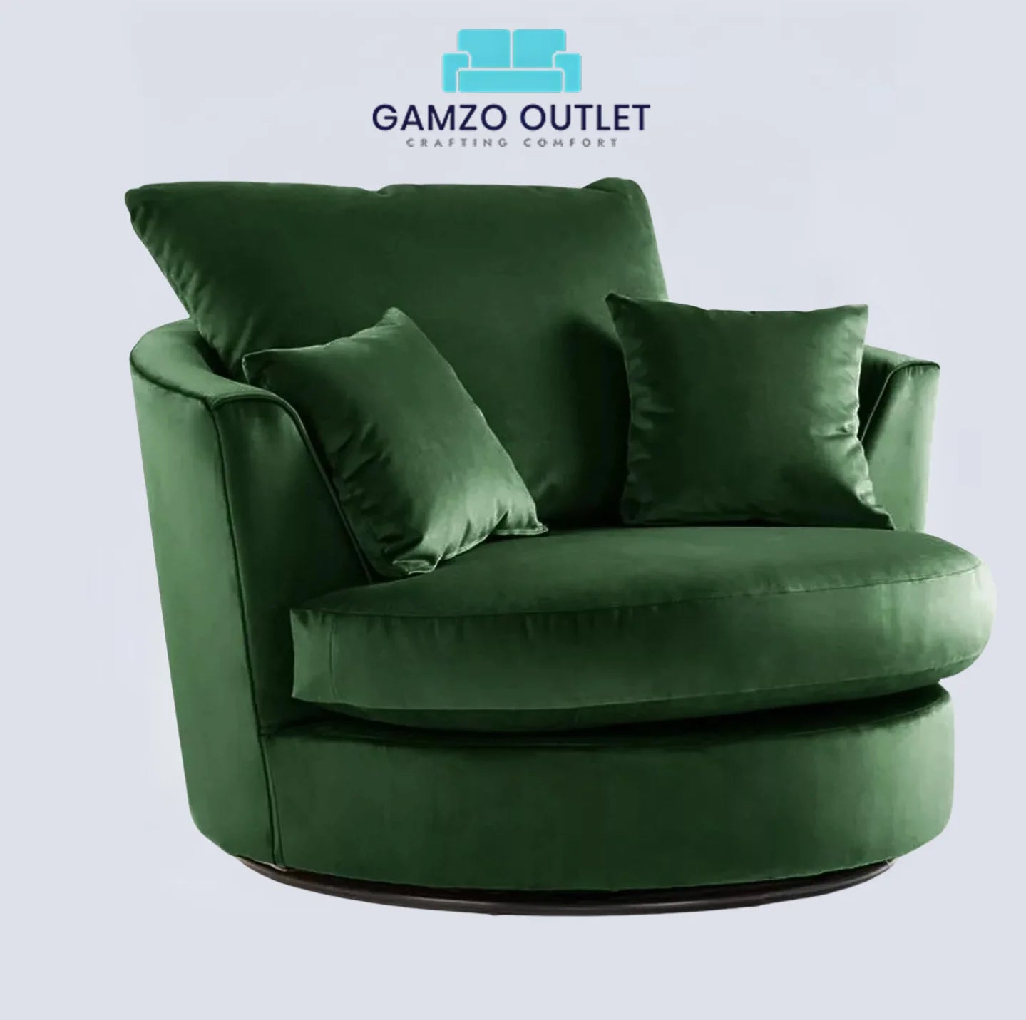 Plush Fabric Swivel Chair