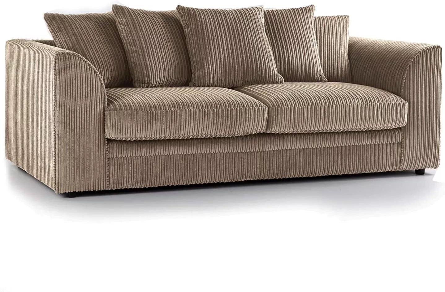 Jumbo Cord Fabric 3 Seater Scatter Back Sofa