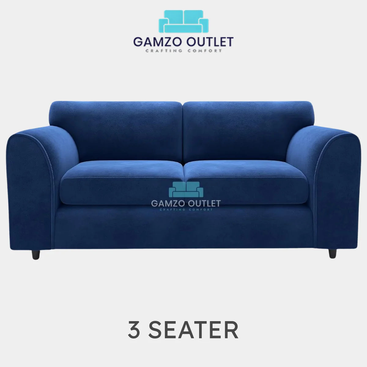 PLUSH FABRIC FULL BACK SOFA SET