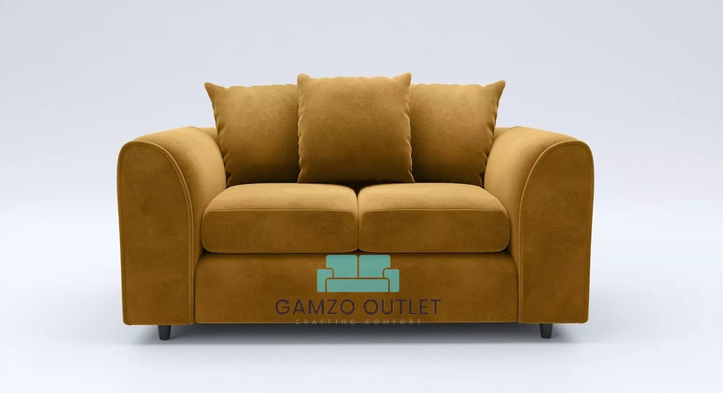 Plush Fabric 2 Seater Scatterback Sofa