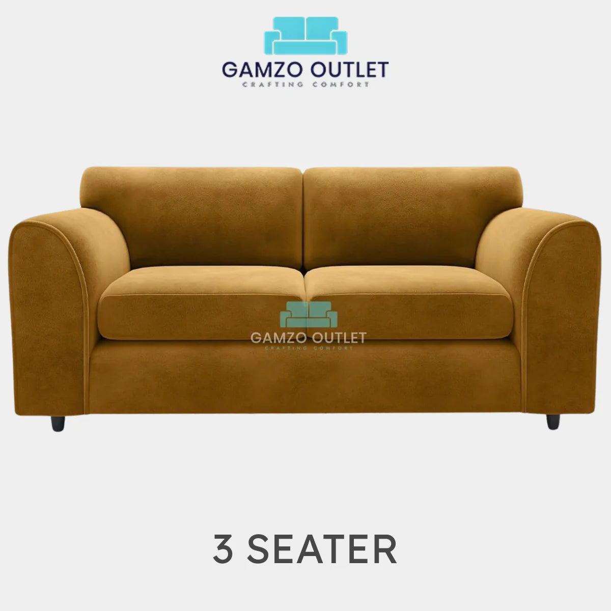 PLUSH FABRIC FULL BACK SOFA SET