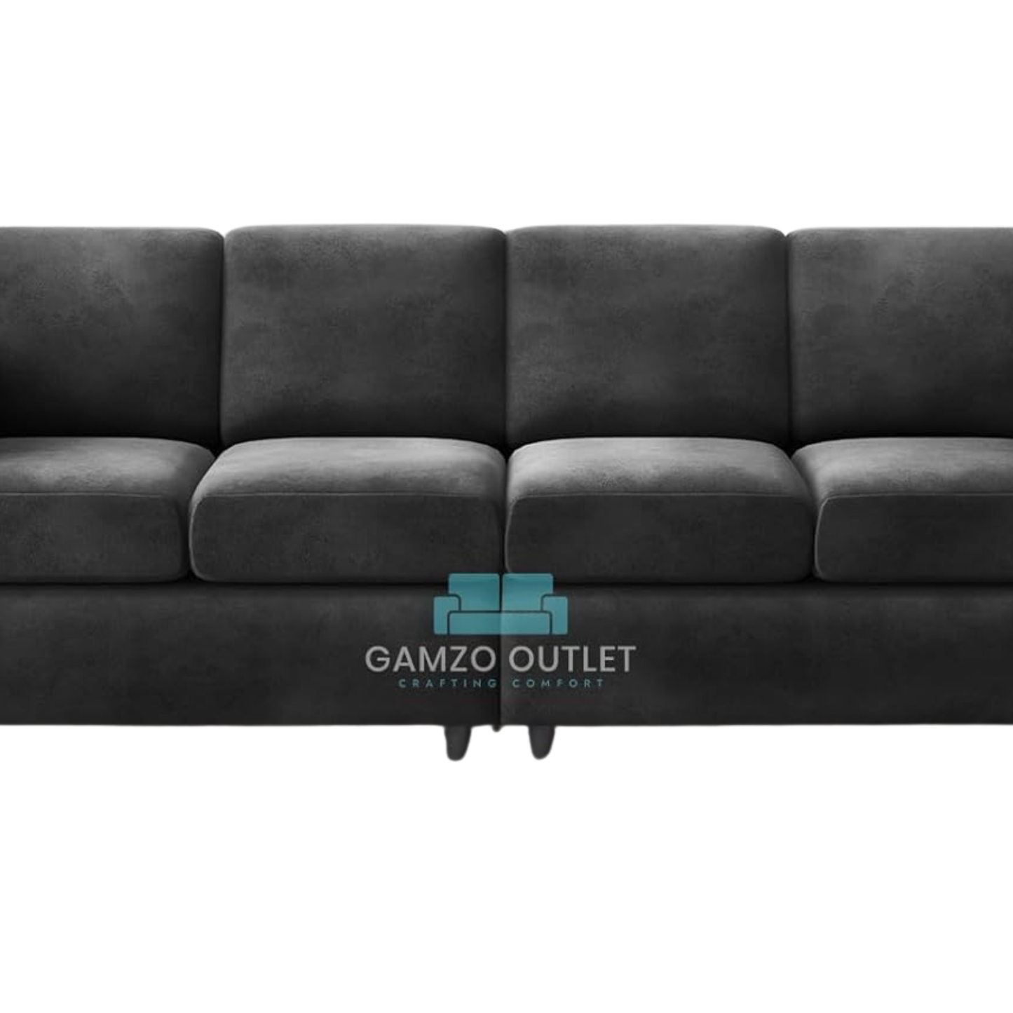 Plush Velvet 4 Seater Full Back Sofa