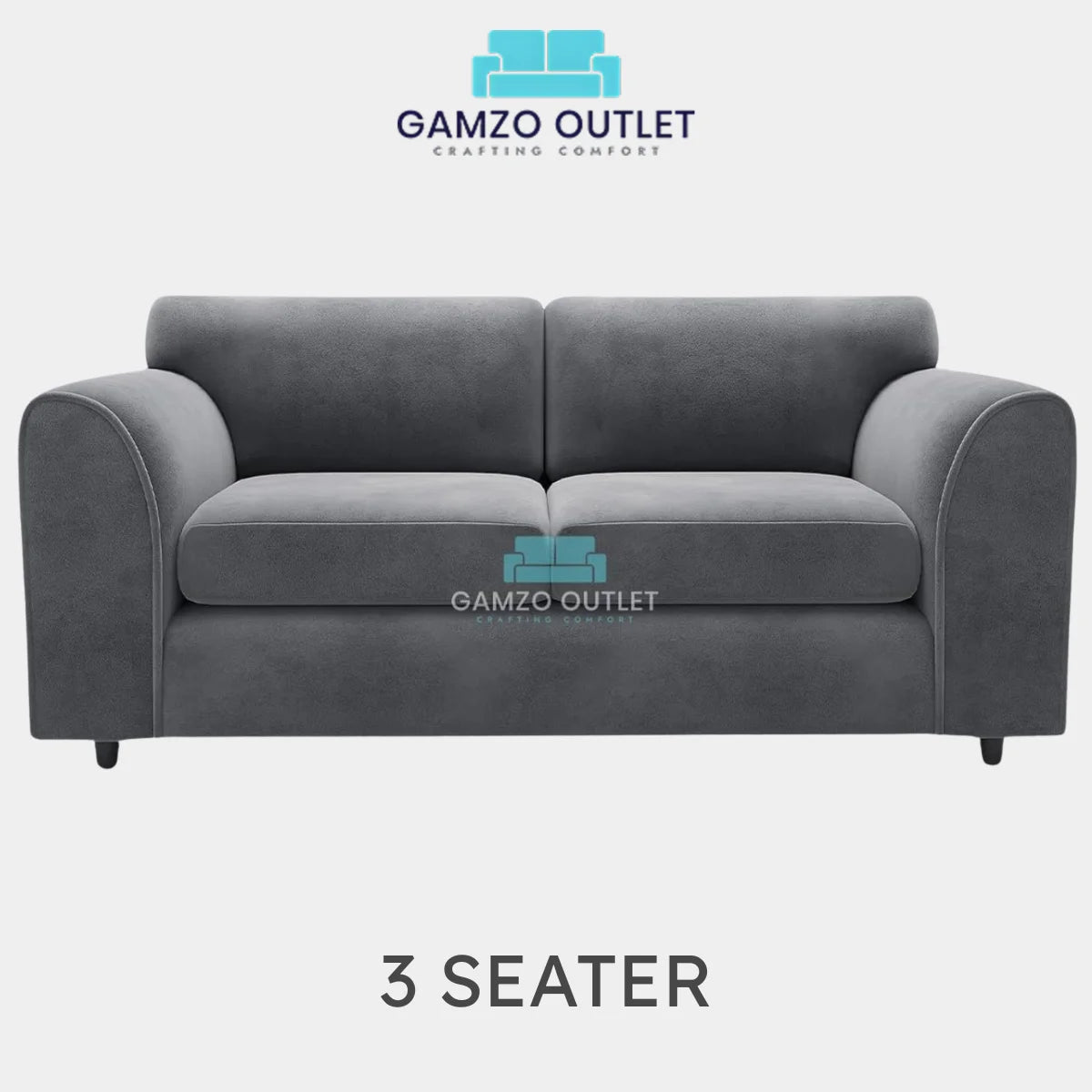 PLUSH FABRIC FULL BACK SOFA SET