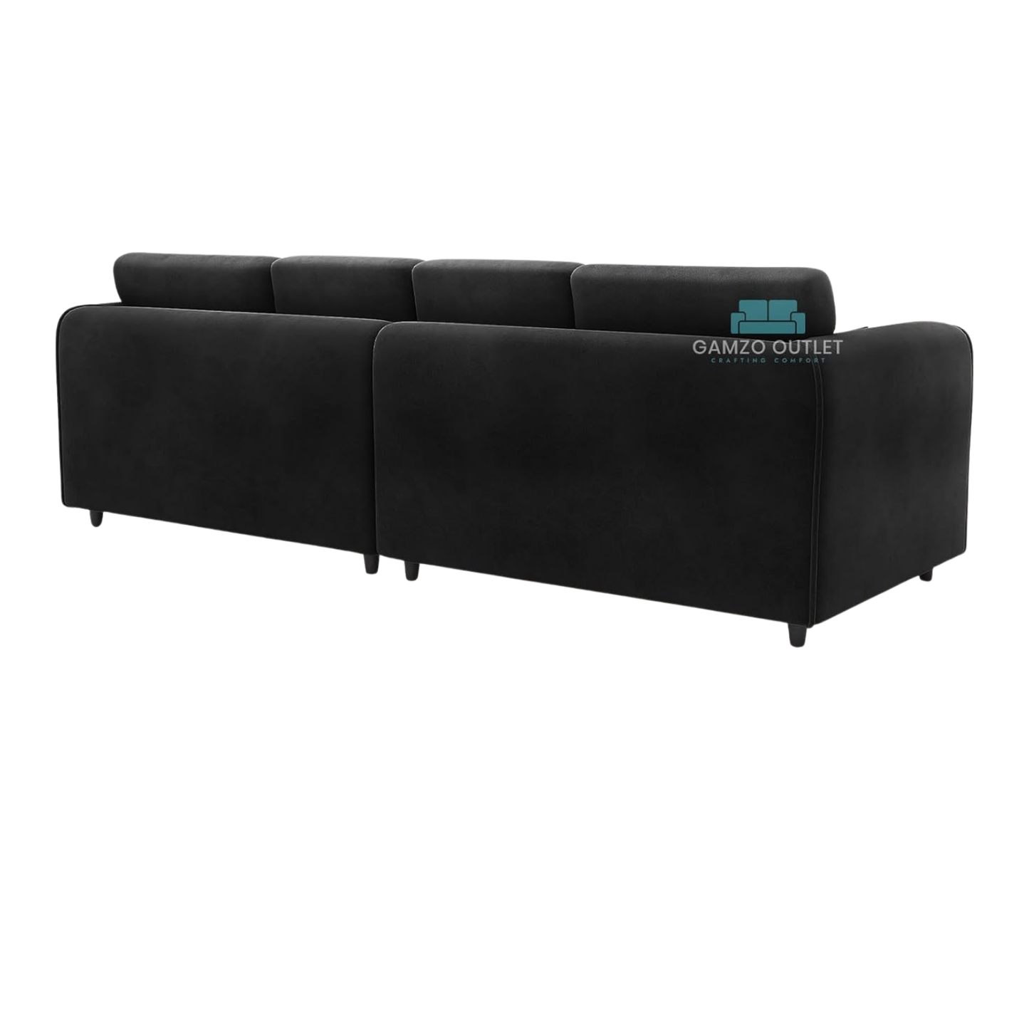 Plush Velvet 4 Seater Full Back Sofa