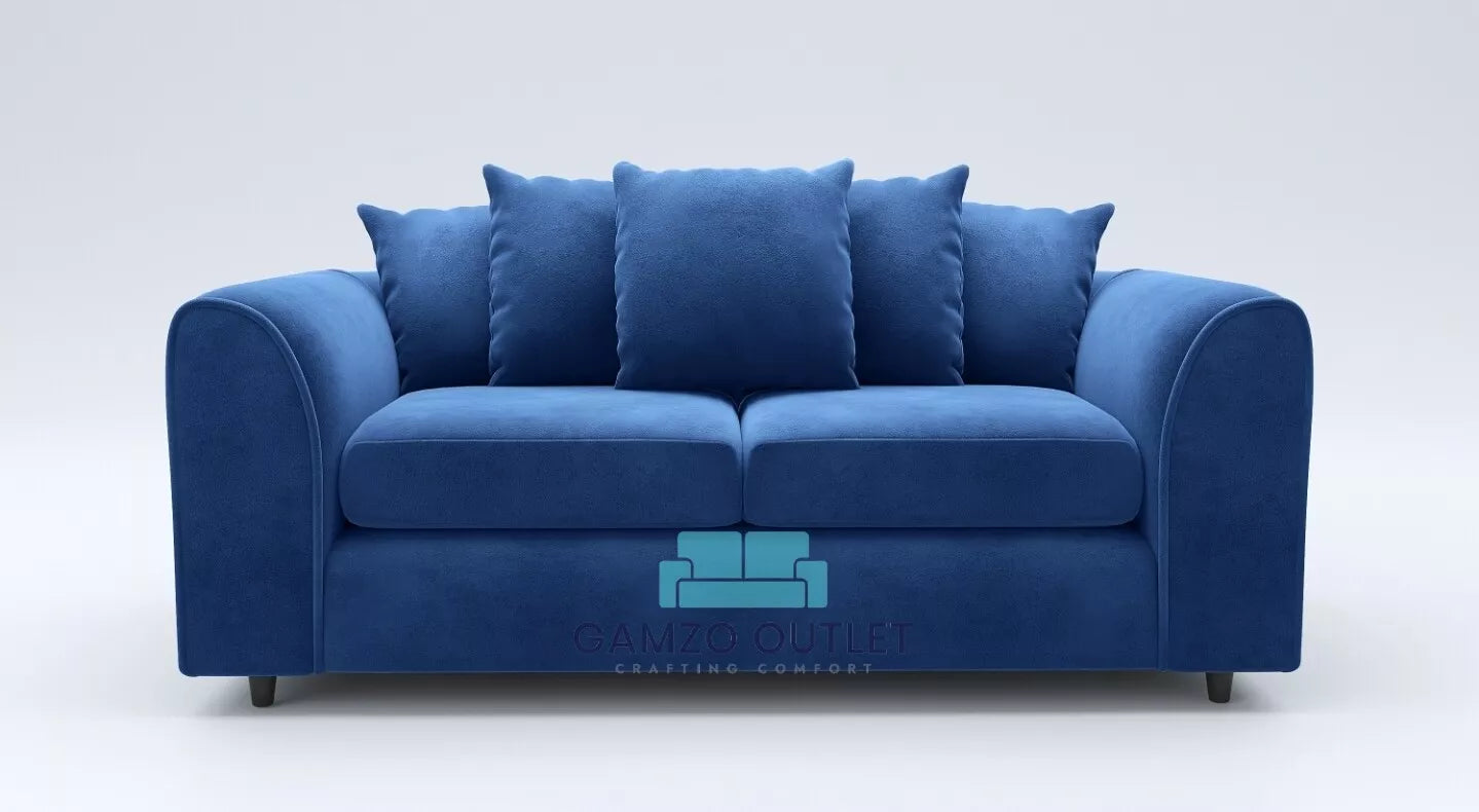 Plush Fabric 3 Seater Scatterback Sofa