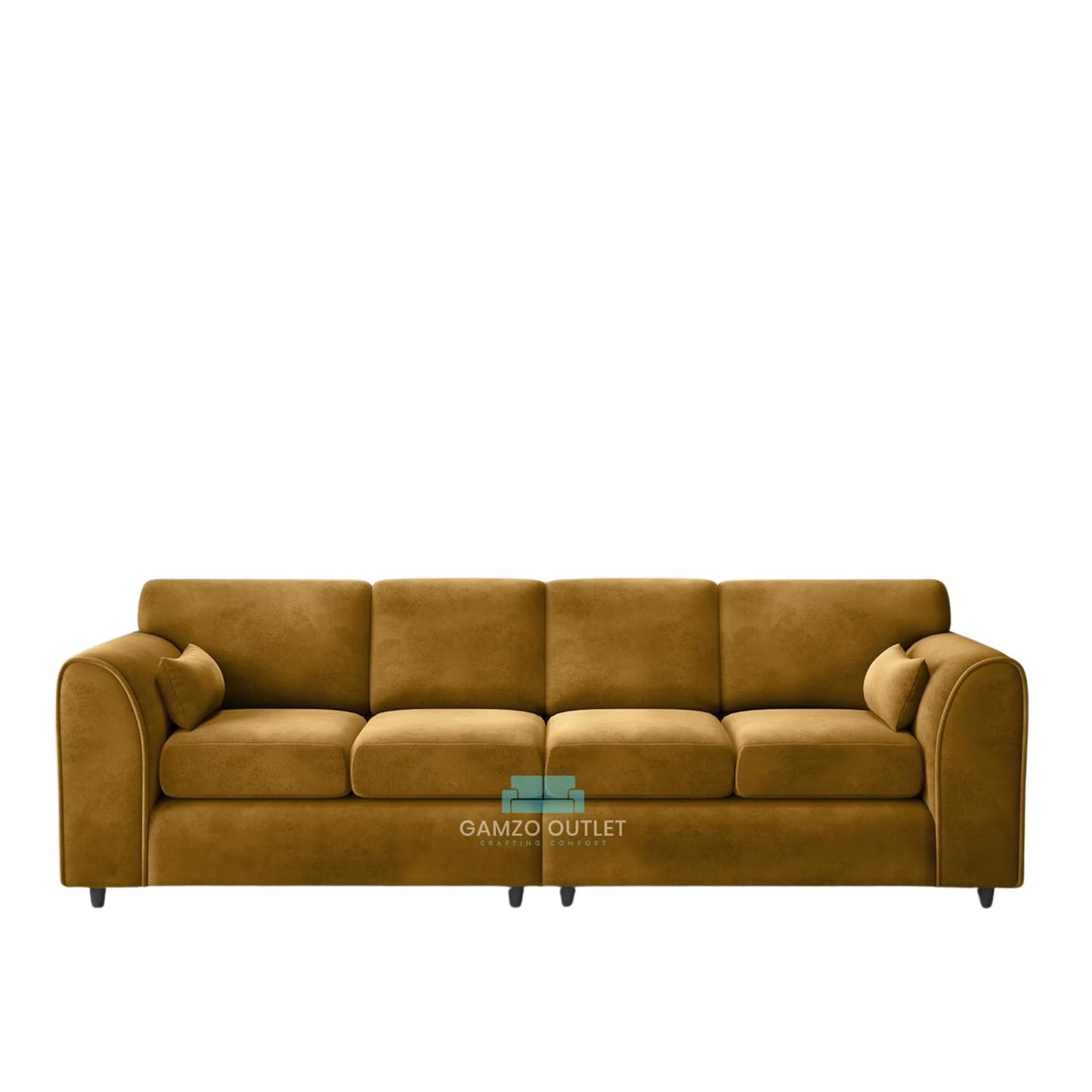 Plush Velvet 4 Seater Full Back Sofa