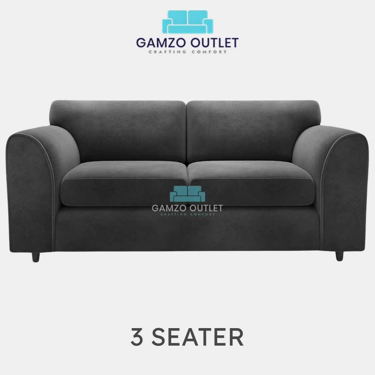 PLUSH FABRIC FULL BACK SOFA SET
