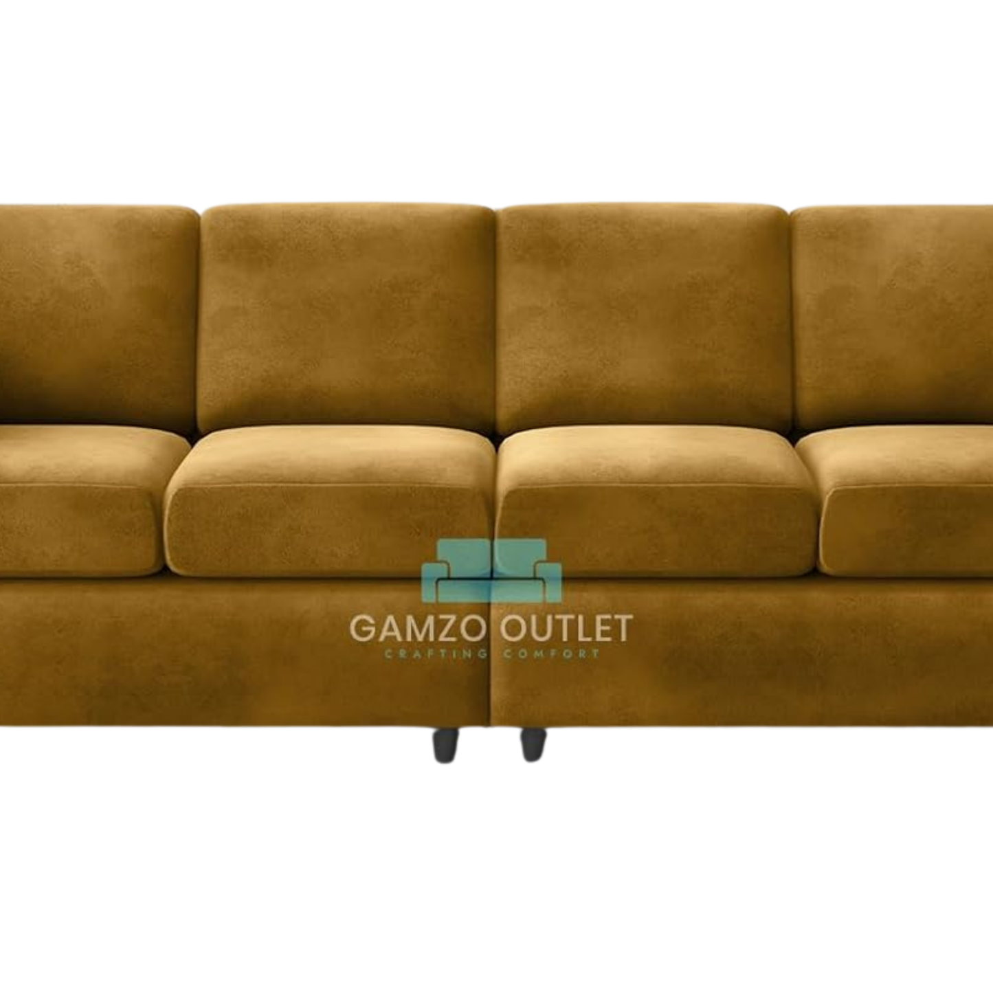 Plush Velvet 4 Seater Full Back Sofa