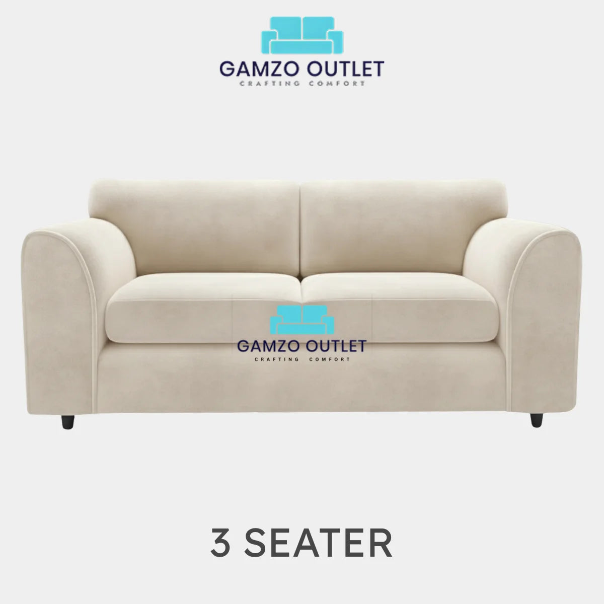 PLUSH FABRIC FULL BACK SOFA SET