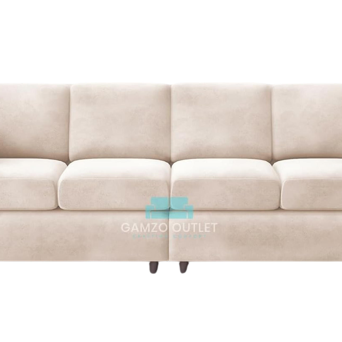 Plush Velvet 4 Seater Full Back Sofa