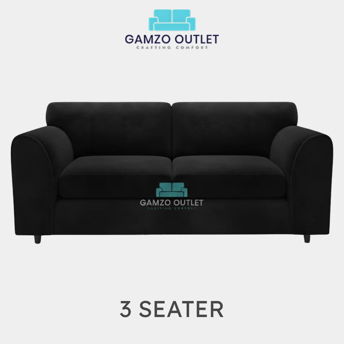 PLUSH FABRIC FULL BACK SOFA SET