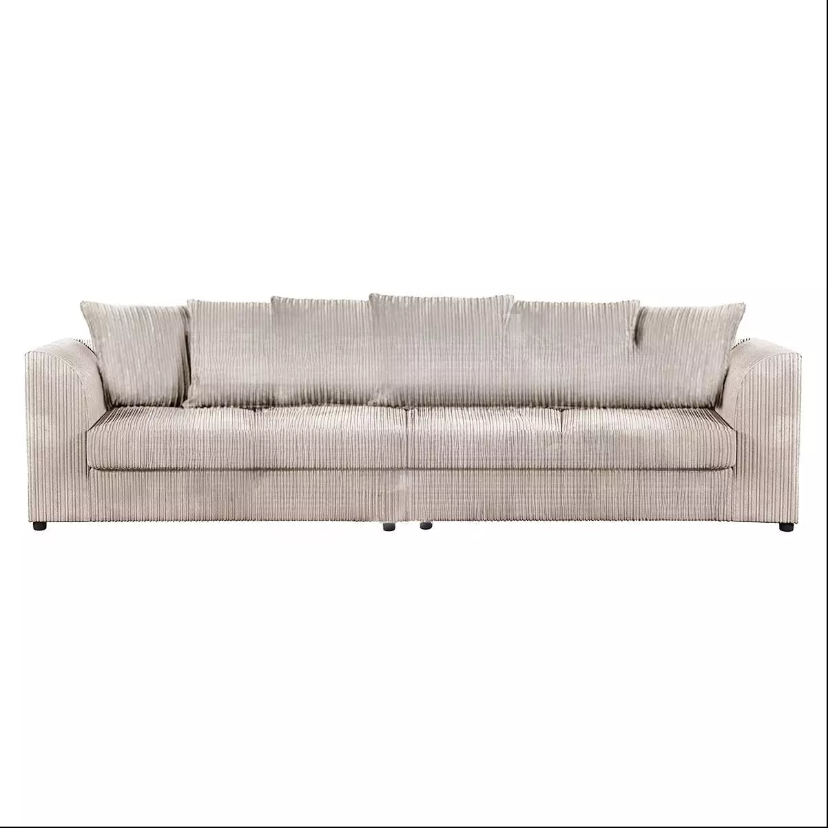 Jumbo Cord Fabric 4 Seater Scatter Back Sofa