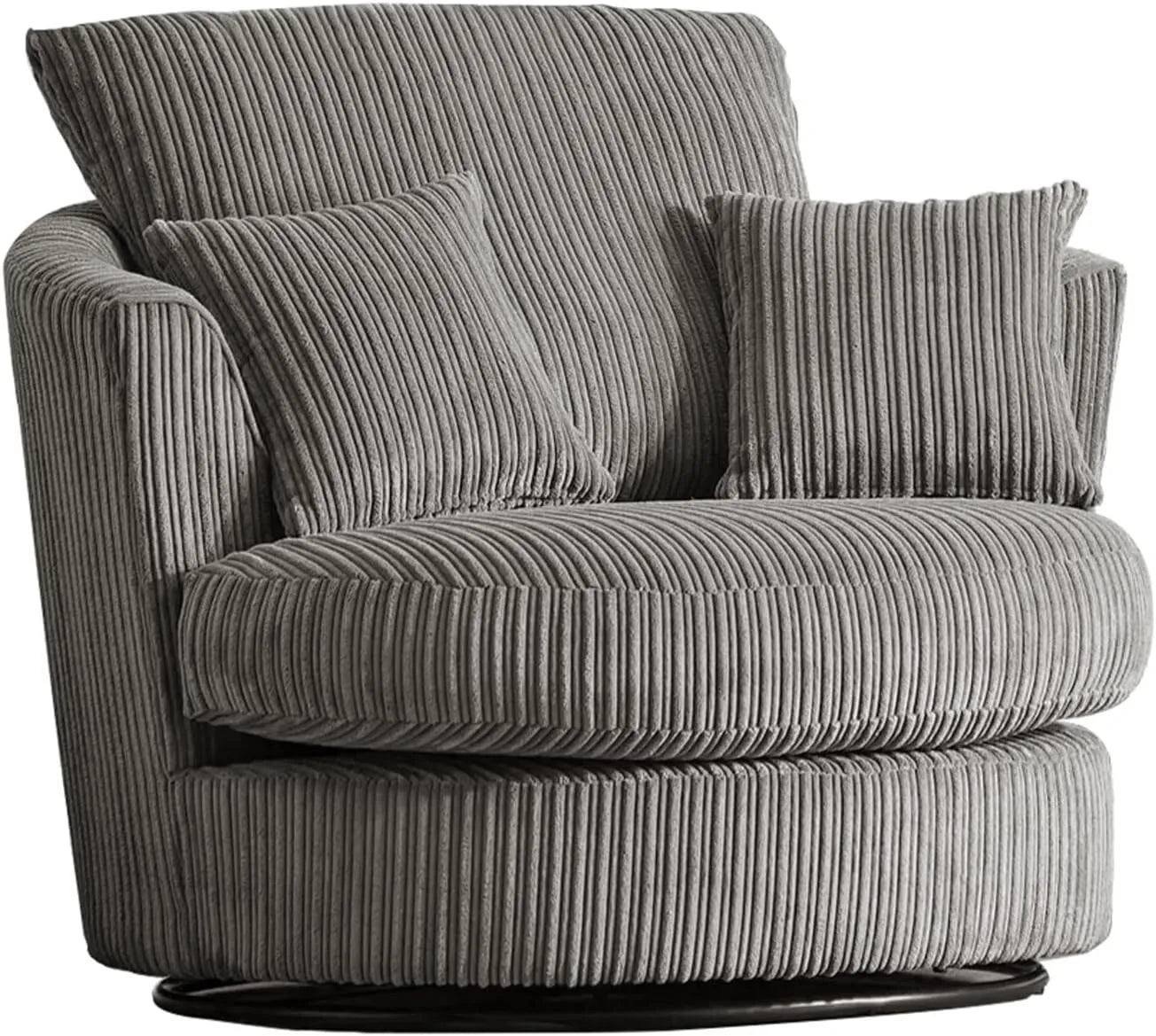 Jumbo Cord Fabric Swivel Chair