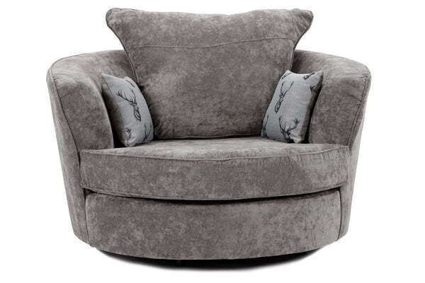 Verona Fabric Swivel Chair Grey