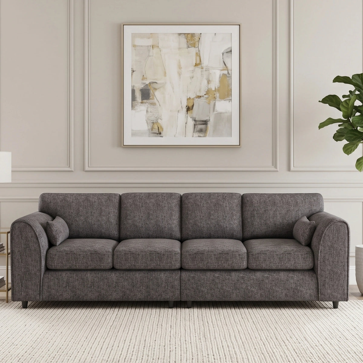 Lisbon Fabric 4 Seater Full Back Sofa