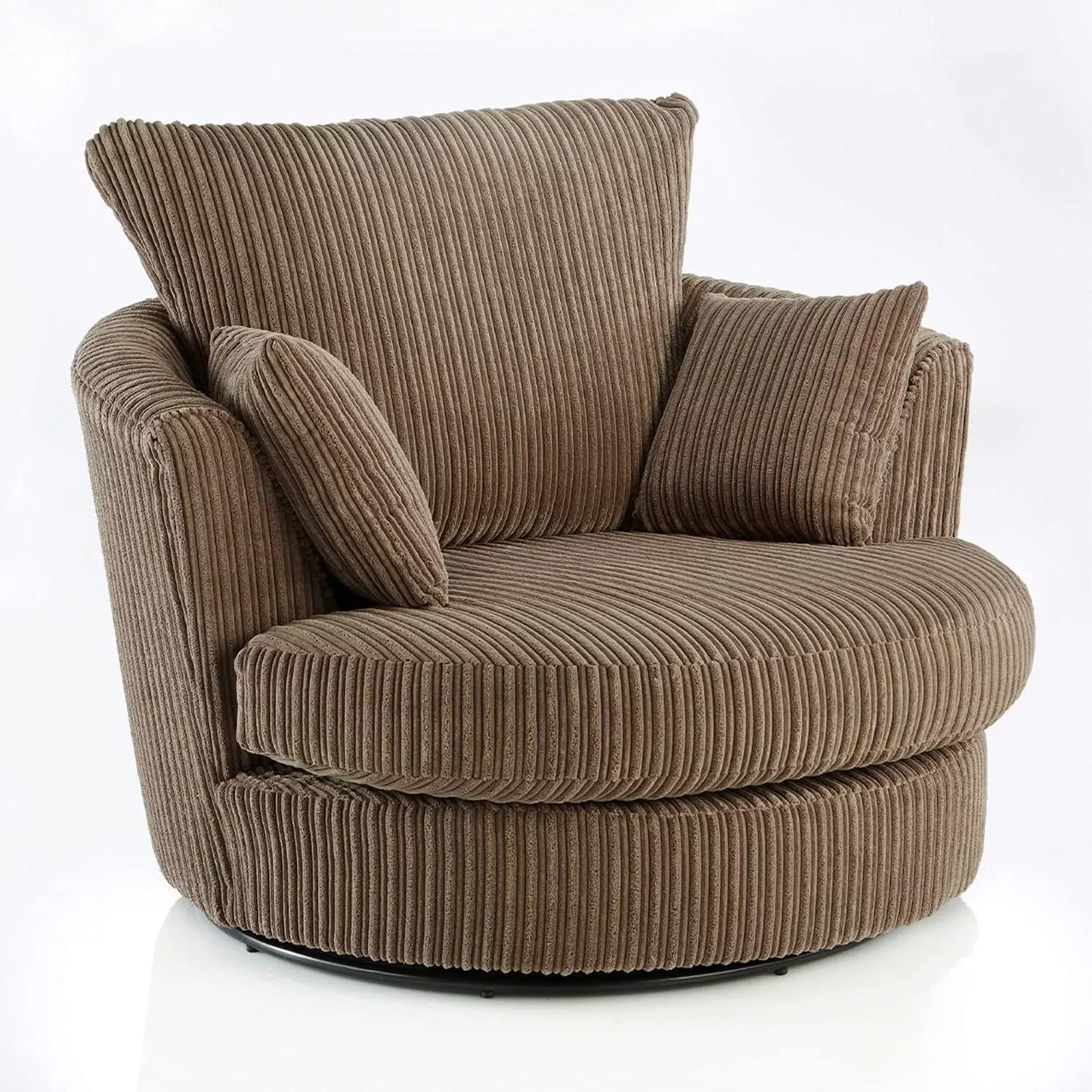 Jumbo Cord Swivel Chair Full Back