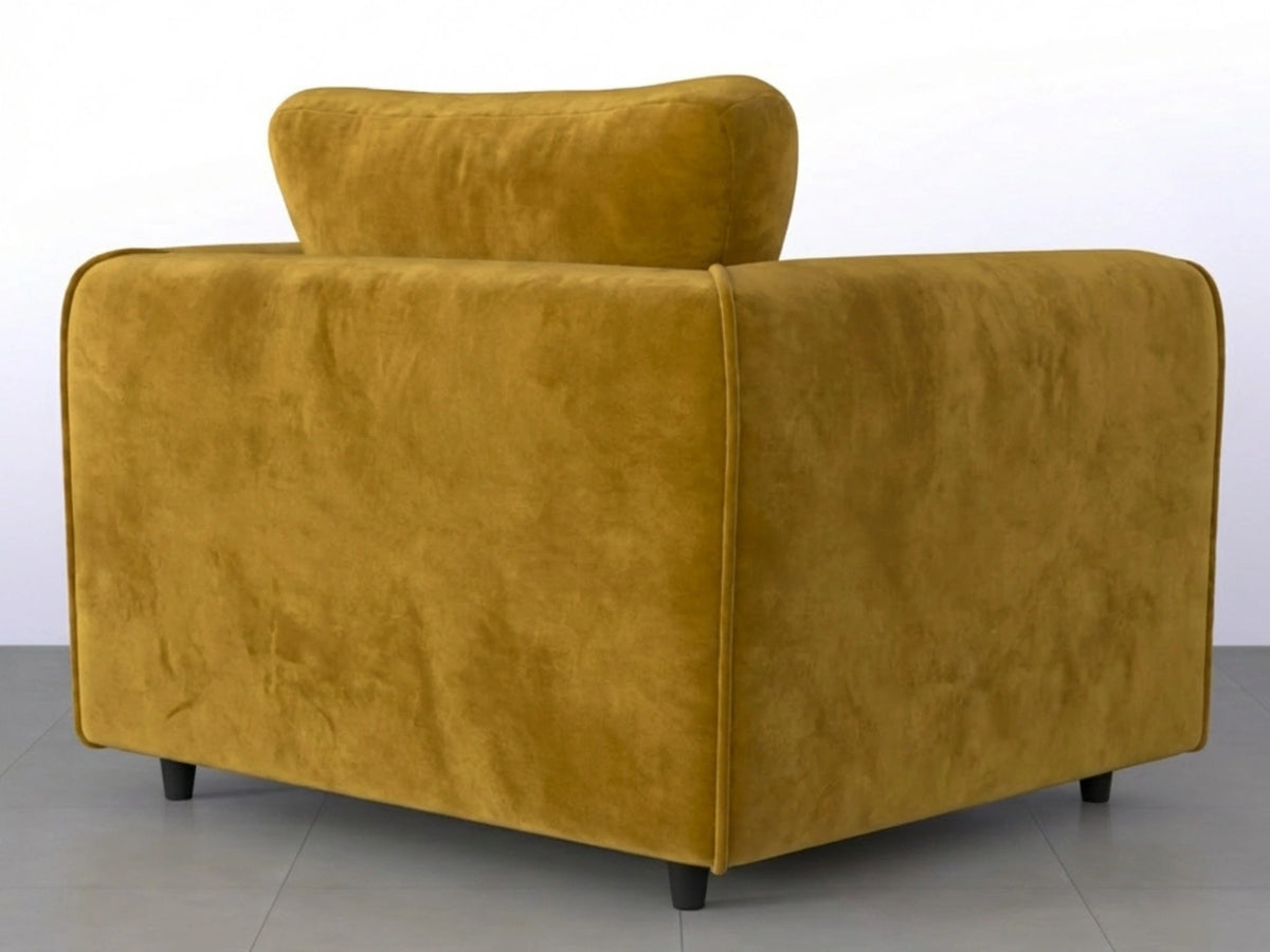 Plush Fabric Scatter Back Sofa Set