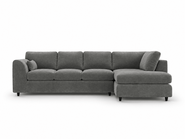 Plush Velvet Full Back L-Shape Sofa