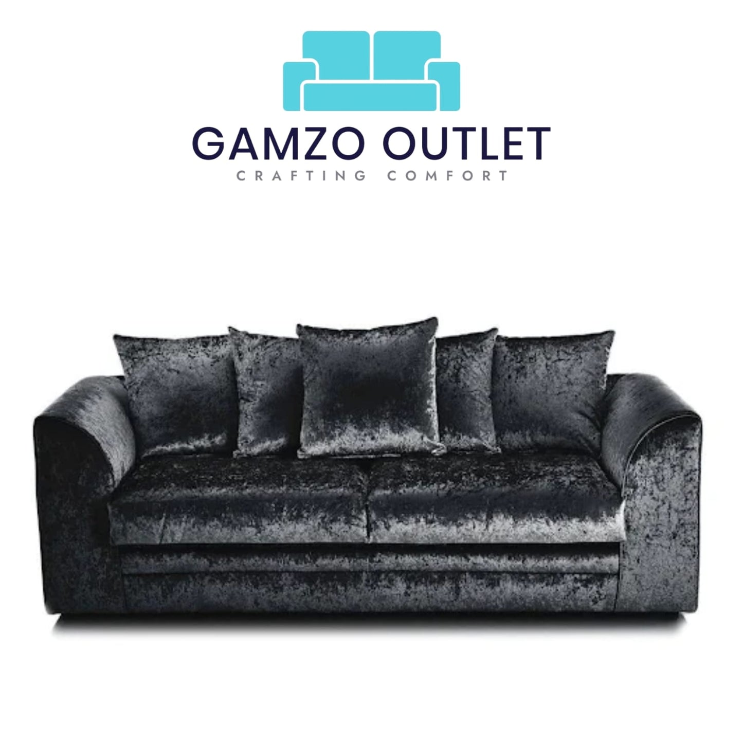 Crushed Velvet 3 Seater Scatter Back Sofa