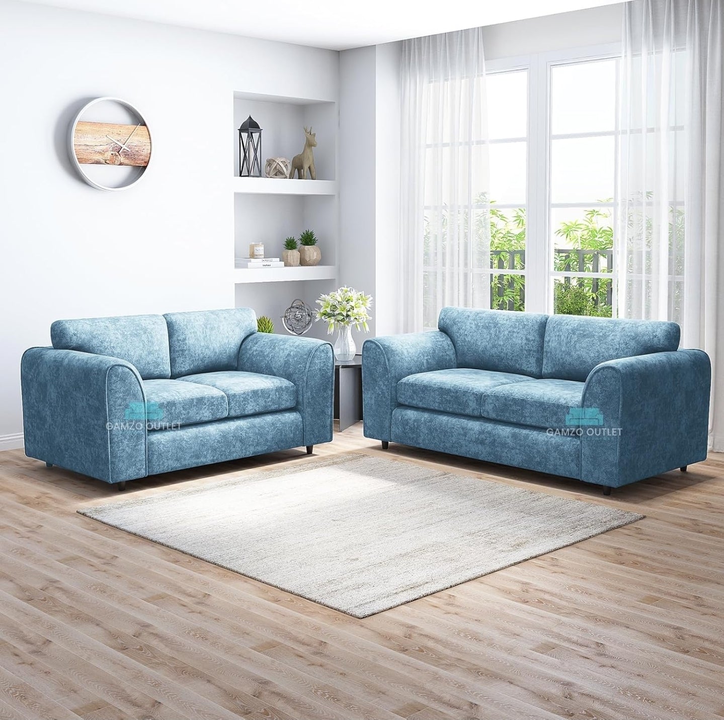 ALASKA FABRIC FULL BACK SOFA SET