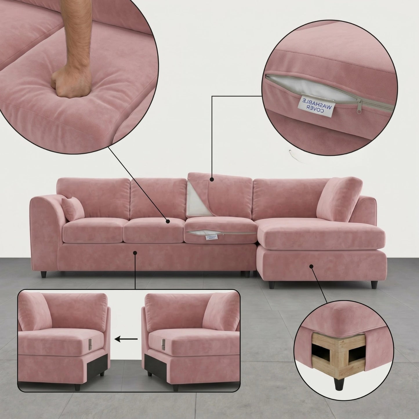 XL Right Hand Facing Pink