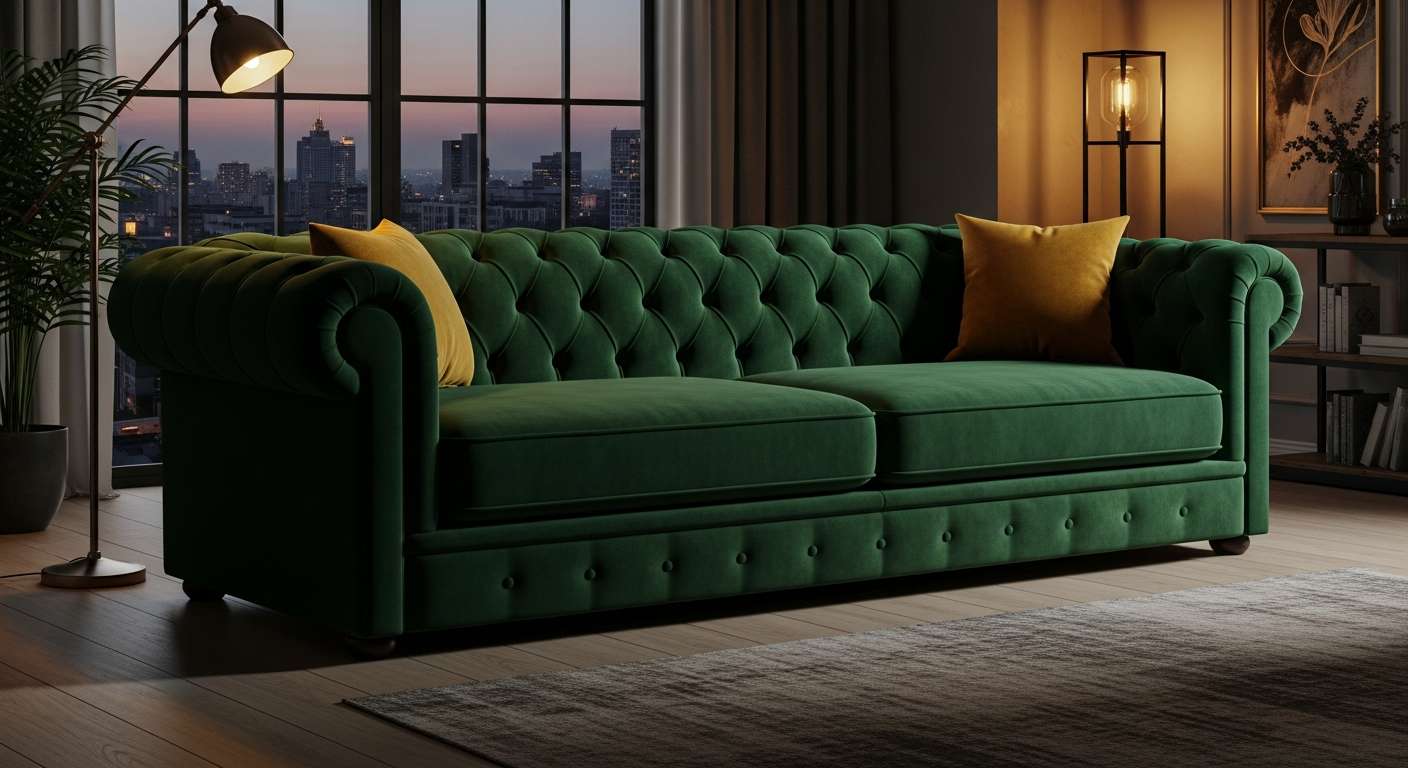Plush Velvet Fully Back XL sofa