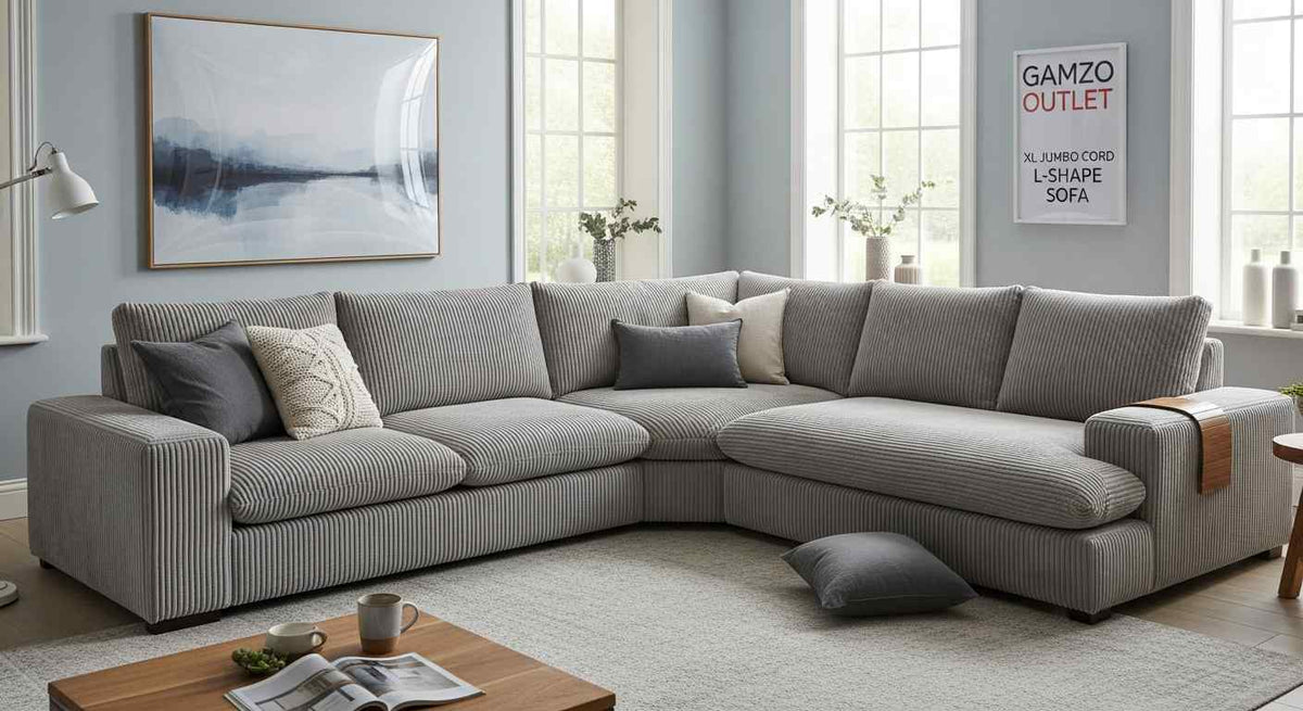 Jumbo Cord L-Shape Sofa