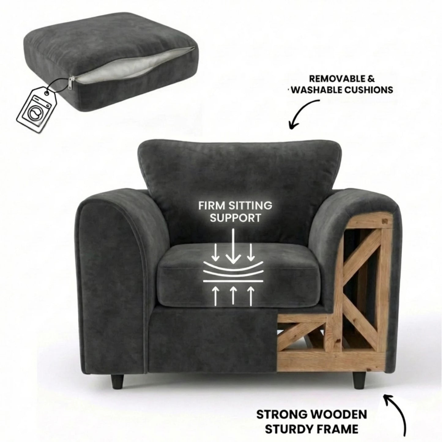 armchair dark grey