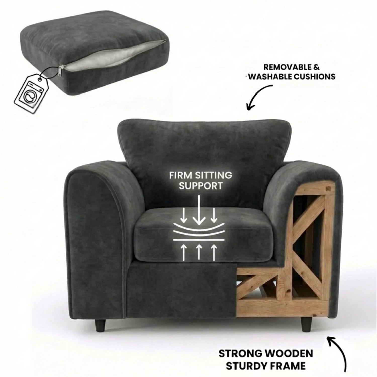 armchair dark grey