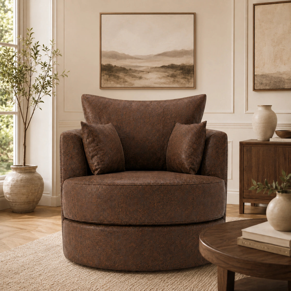 Chocolate Brown Swivel Chair