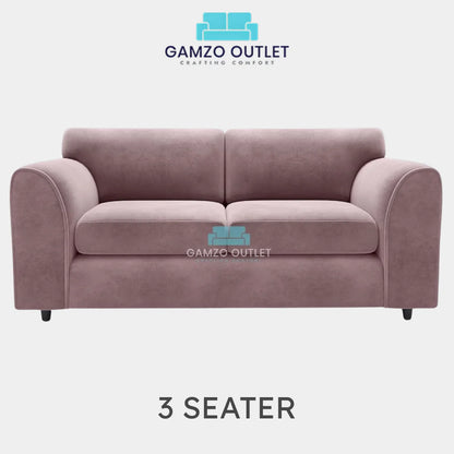 PLUSH FABRIC FULL BACK SOFA SET - Gamzo Outlet