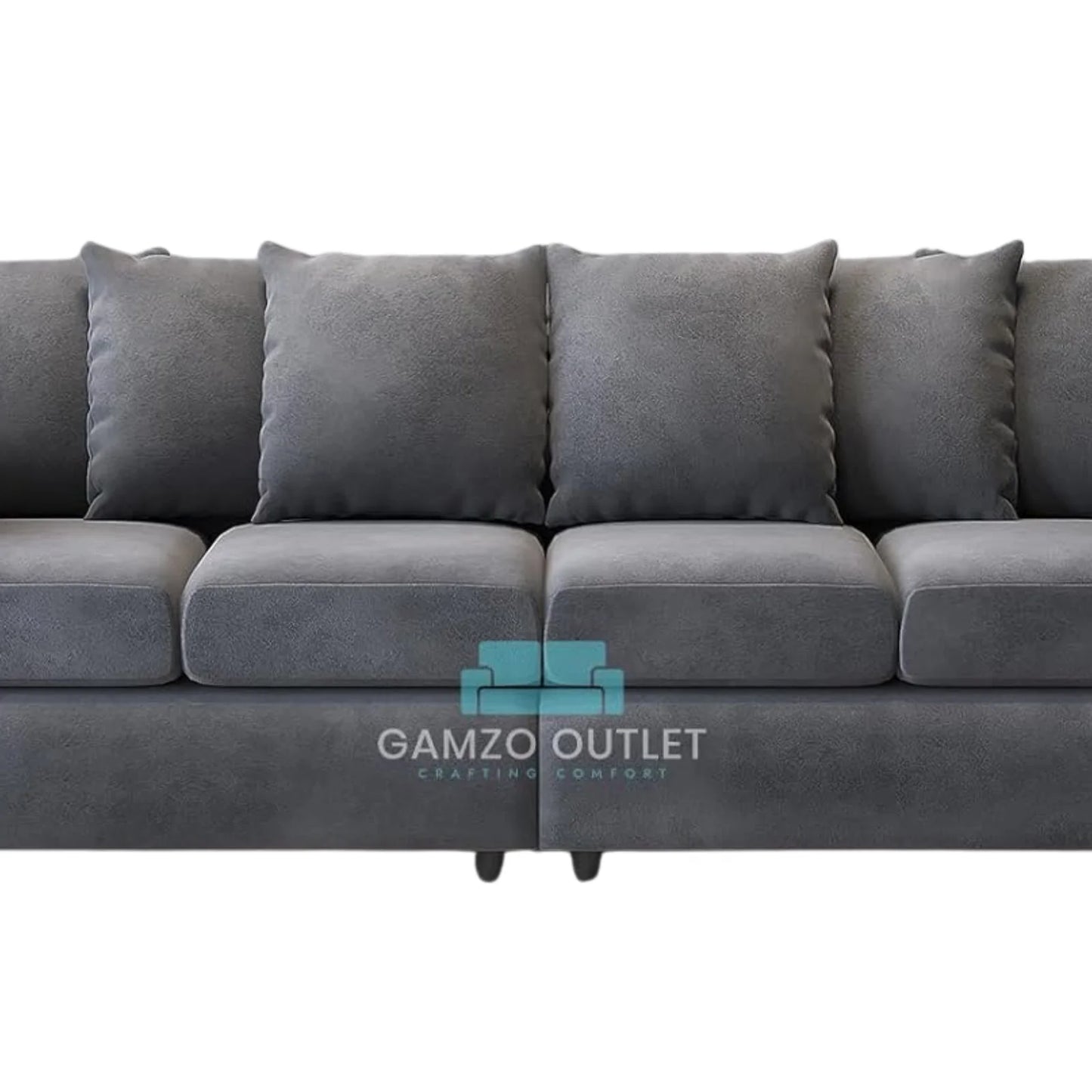 Plush Fabric 4 Seater Scatter Back Sofa