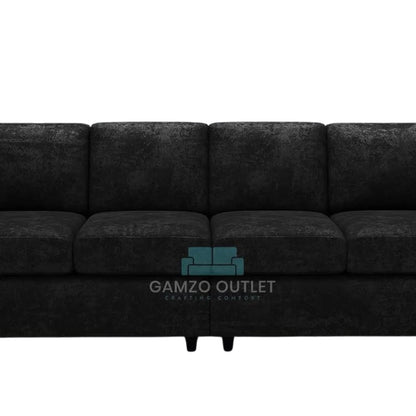 Alaska Fabric 4 Seater Full Back Sofa