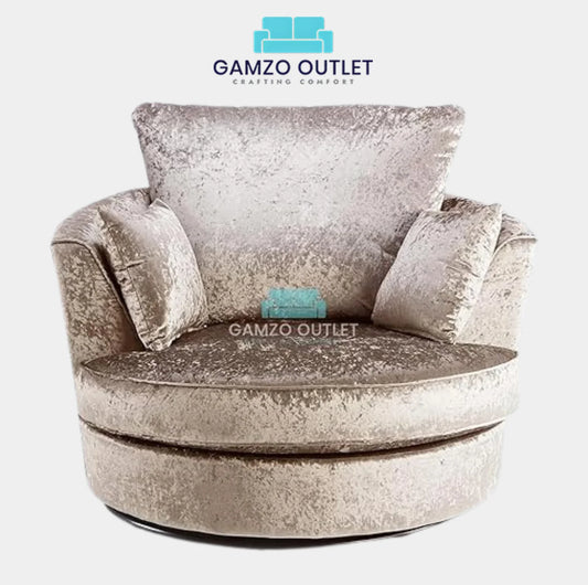 Crushed Velvet Swivel Chair