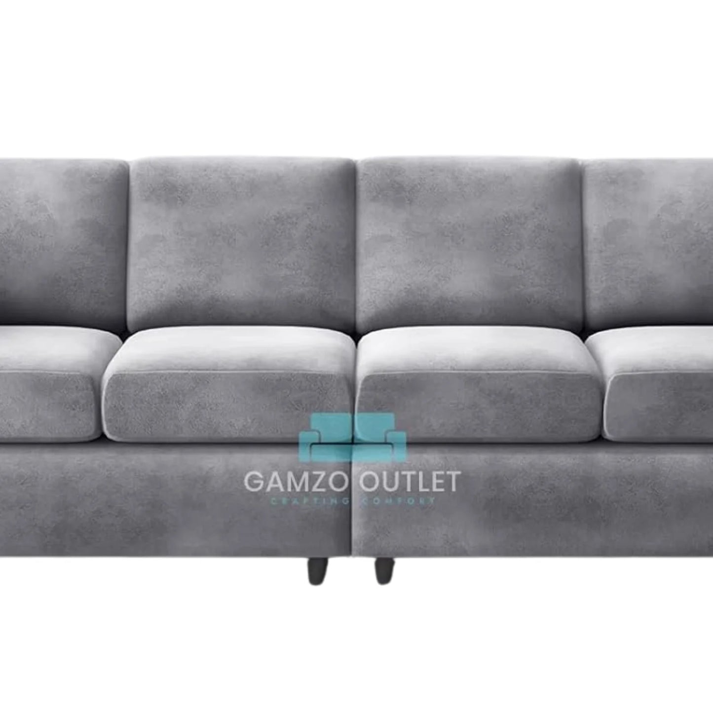 Plush Velvet 4 Seater Full Back Sofa