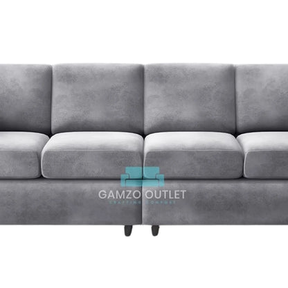 Plush Velvet 4 Seater Full Back Sofa