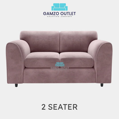 PLUSH FABRIC FULL BACK SOFA SET - Gamzo Outlet
