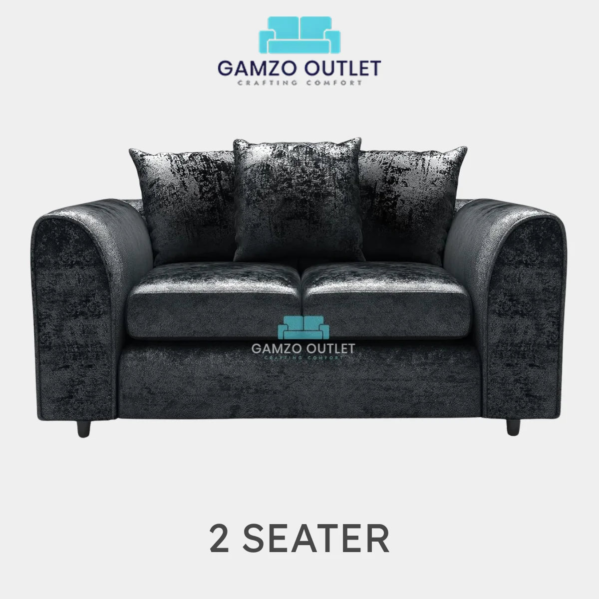 CRUSHED VELVET SCATTER BACK SOFA SET