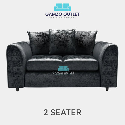 CRUSHED VELVET SCATTER BACK SOFA SET