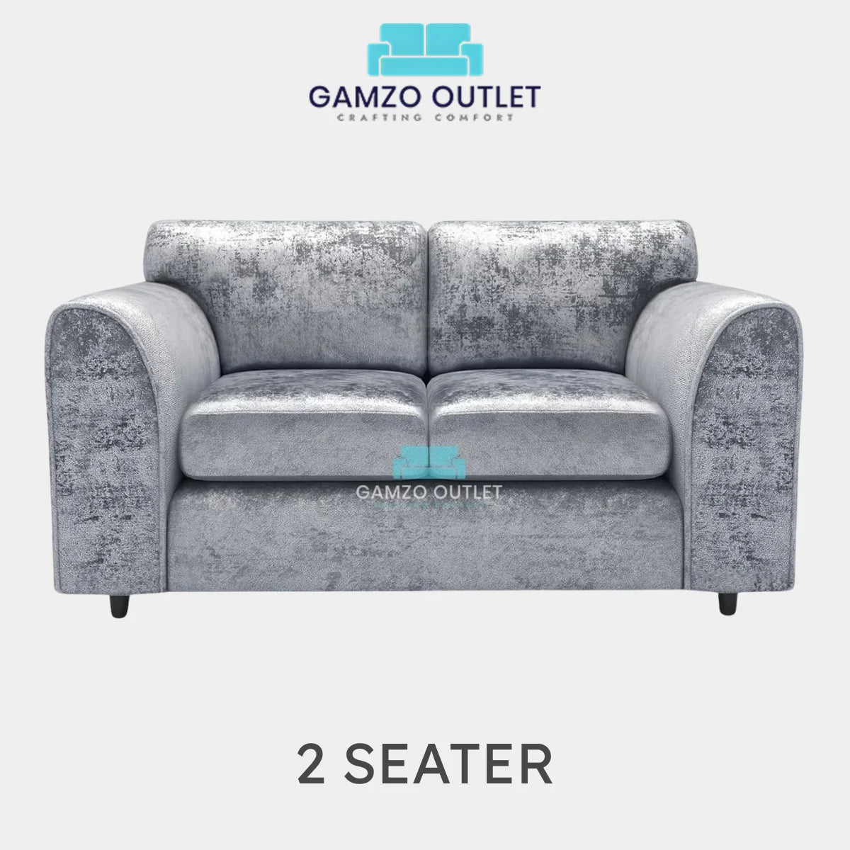 CRUSHED VELVET FULL BACK SOFA SET