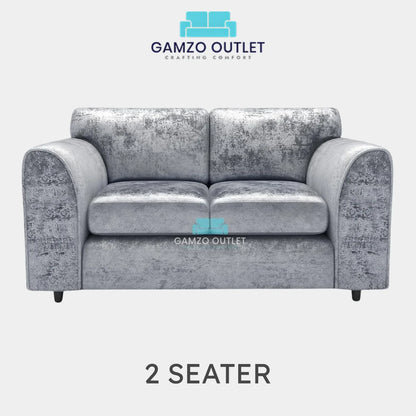 CRUSHED VELVET FULL BACK SOFA SET