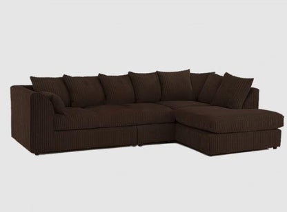 XL Jumbo Cord Fabric Corner Scatter Back Sofa