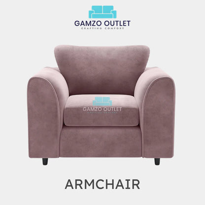 PLUSH FABRIC FULL BACK SOFA SET - Gamzo Outlet