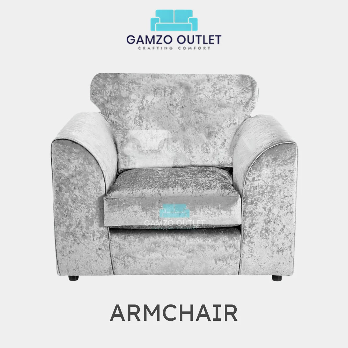 CRUSHED VELVET FULL BACK SOFA SET