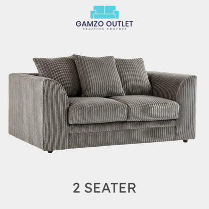 JUMBO CORD FABRIC SCATTER BACK SOFA SET