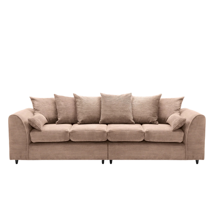 Jumbo Cord Fabric 4 Seater Scatter Back Sofa
