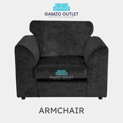 CRUSHED VELVET SCATTER BACK SOFA SET