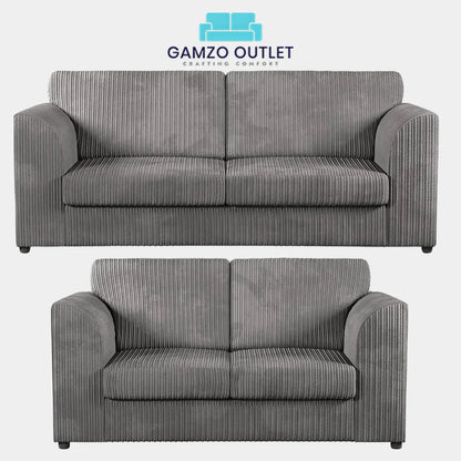 JUMBO CORD FULL BACK SOFA SET